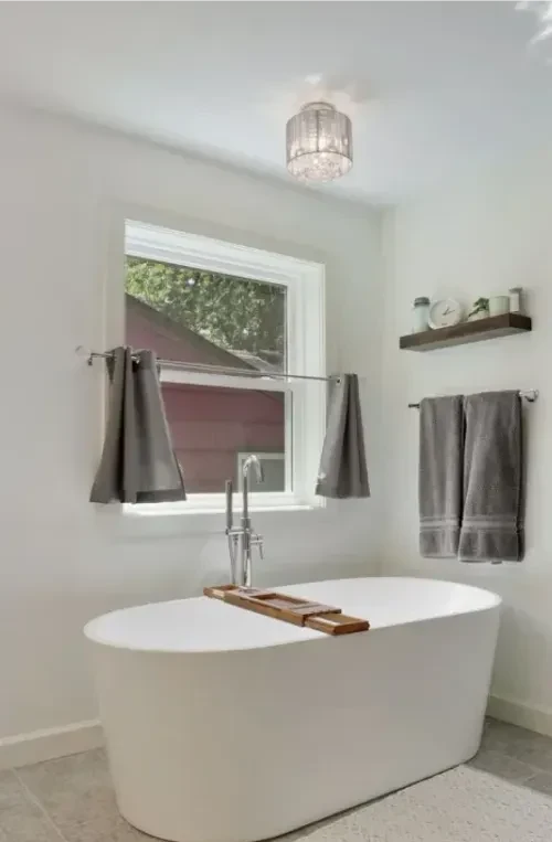 Bathroom remodel with freestanding tub